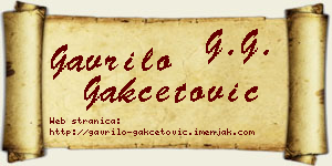 Gavrilo Gakčetović vizit kartica